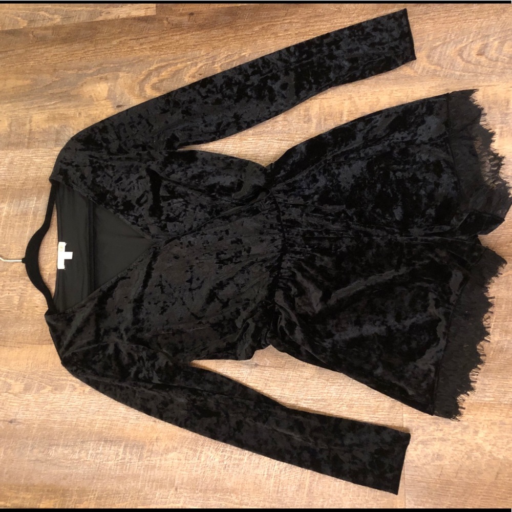 Gianni Bini velvet Black romper